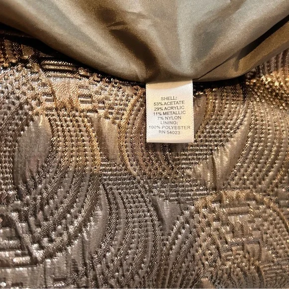 Banana Republic Elegant Gold Brocade Cocktail Dress - Size Petite 6 - Picture 7 of 7